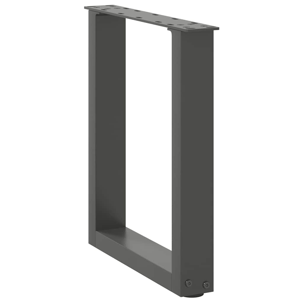 2 db antracitszürke U-alakú dohányzóasztal láb 28x(42-43) cm acél