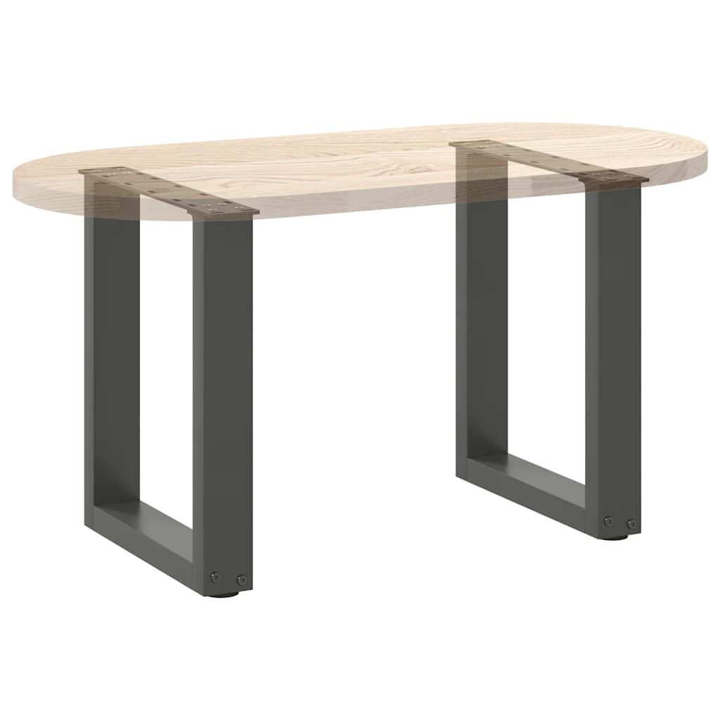 2 db antracitszürke U-alakú dohányzóasztal láb 28x(42-43) cm acél