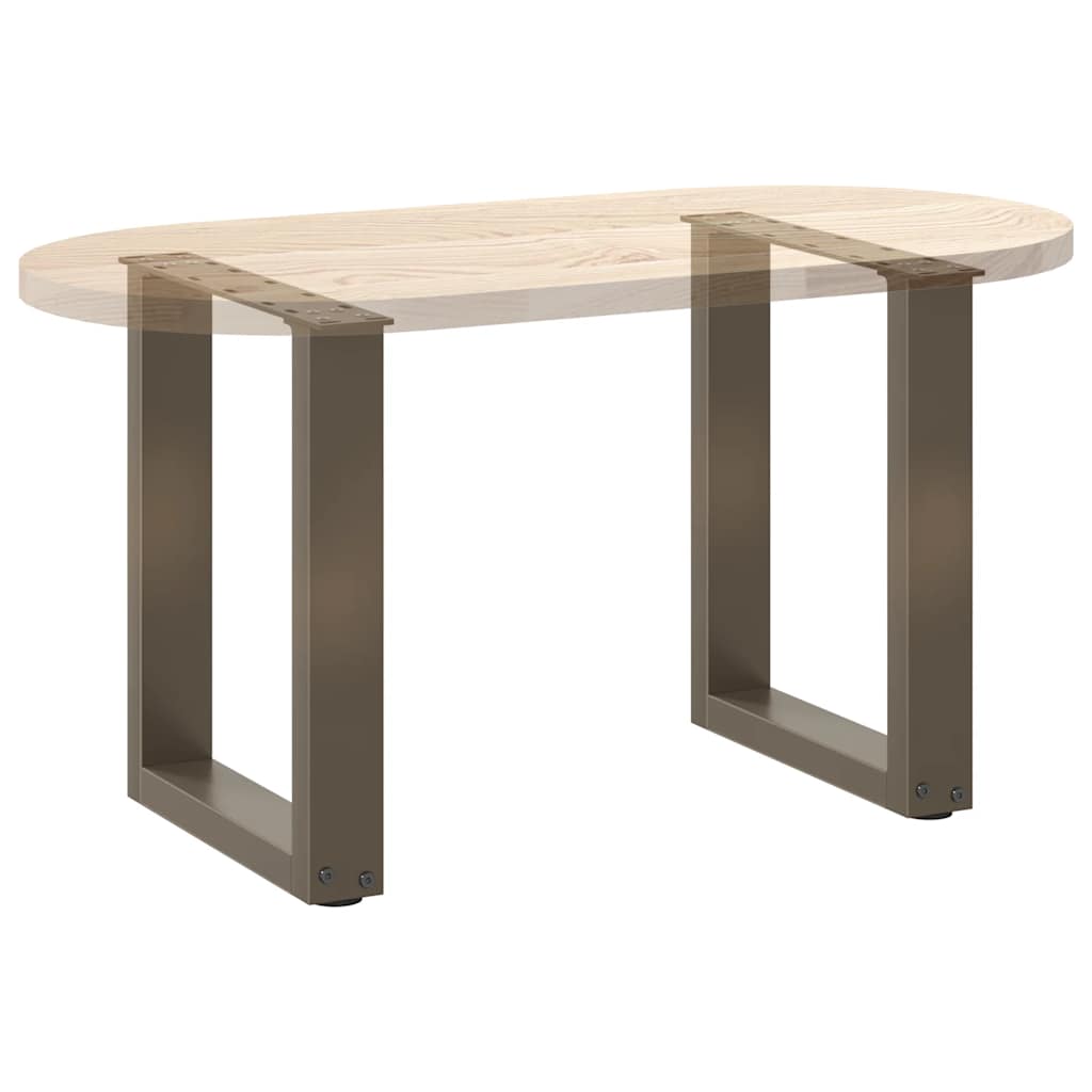 2 db U alakú natúr acél dohányzóasztal láb 28 x (42-43) cm
