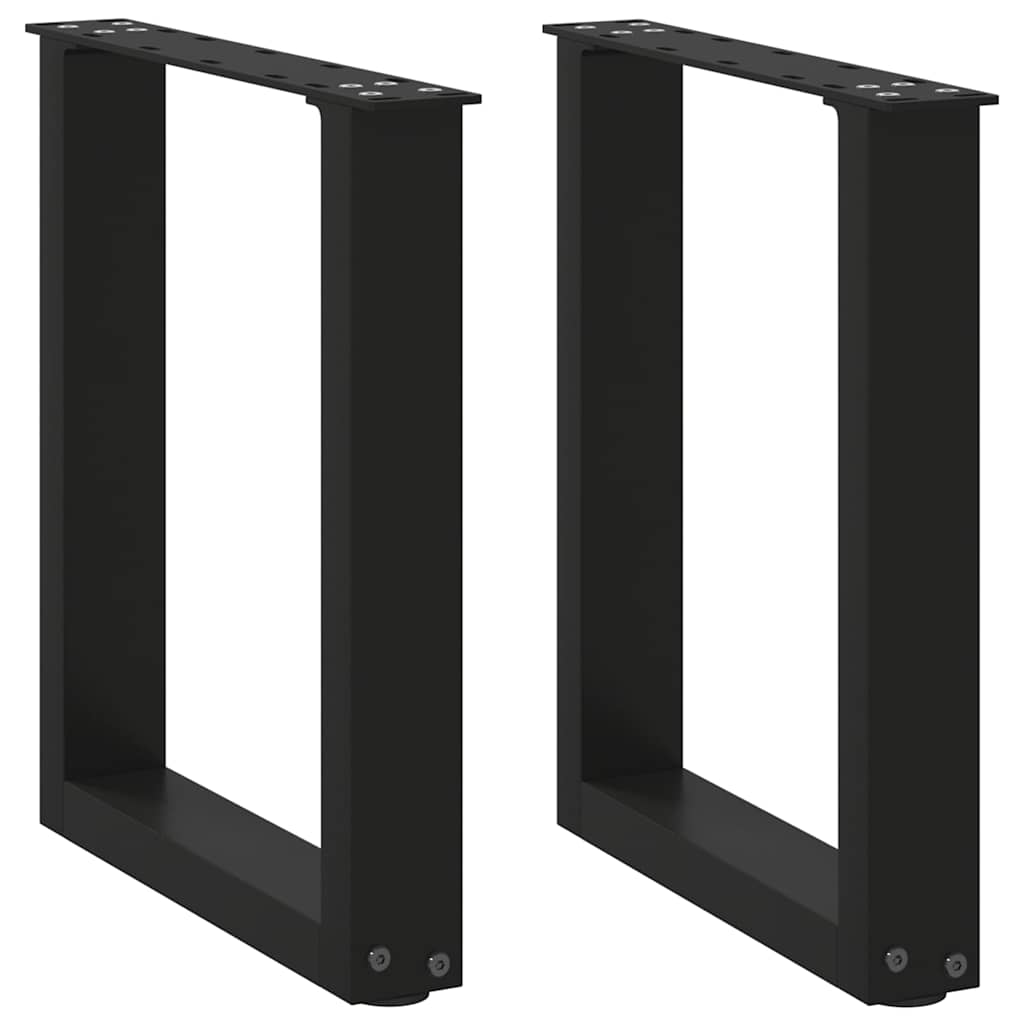 2 db fekete, U alakú acél dohányzóasztal láb 38x(42-43) cm