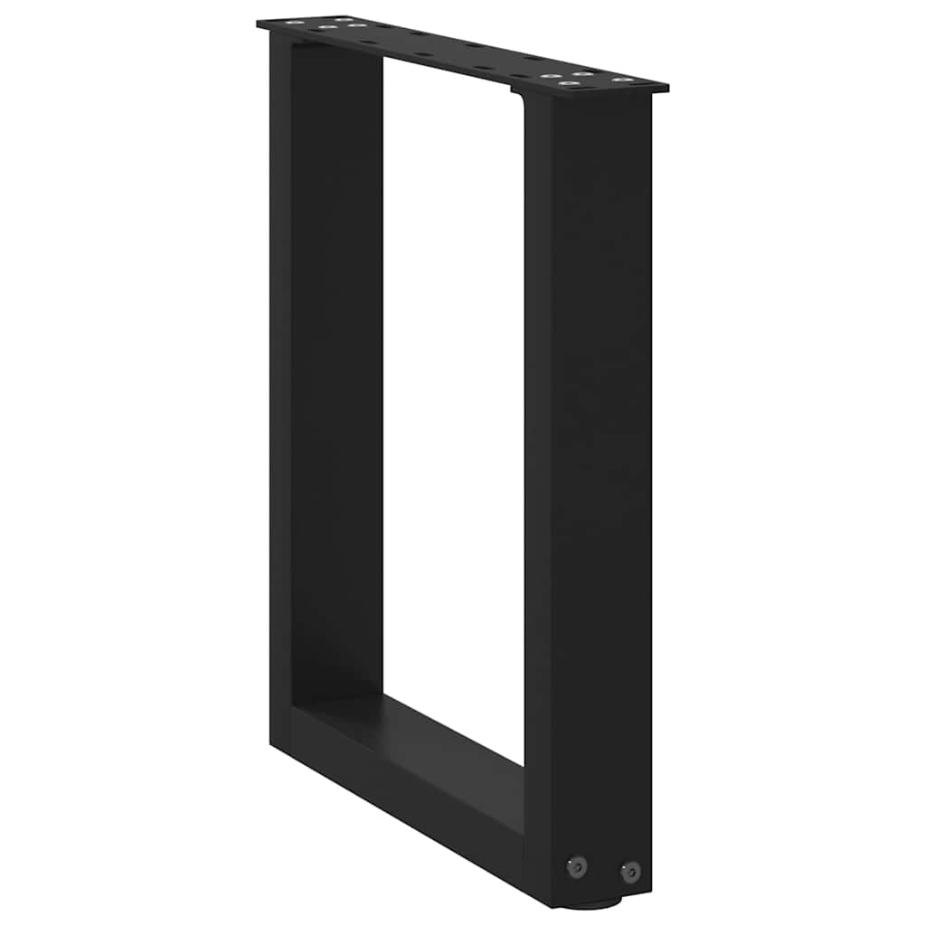 2 db fekete, U alakú acél dohányzóasztal láb 38x(42-43) cm