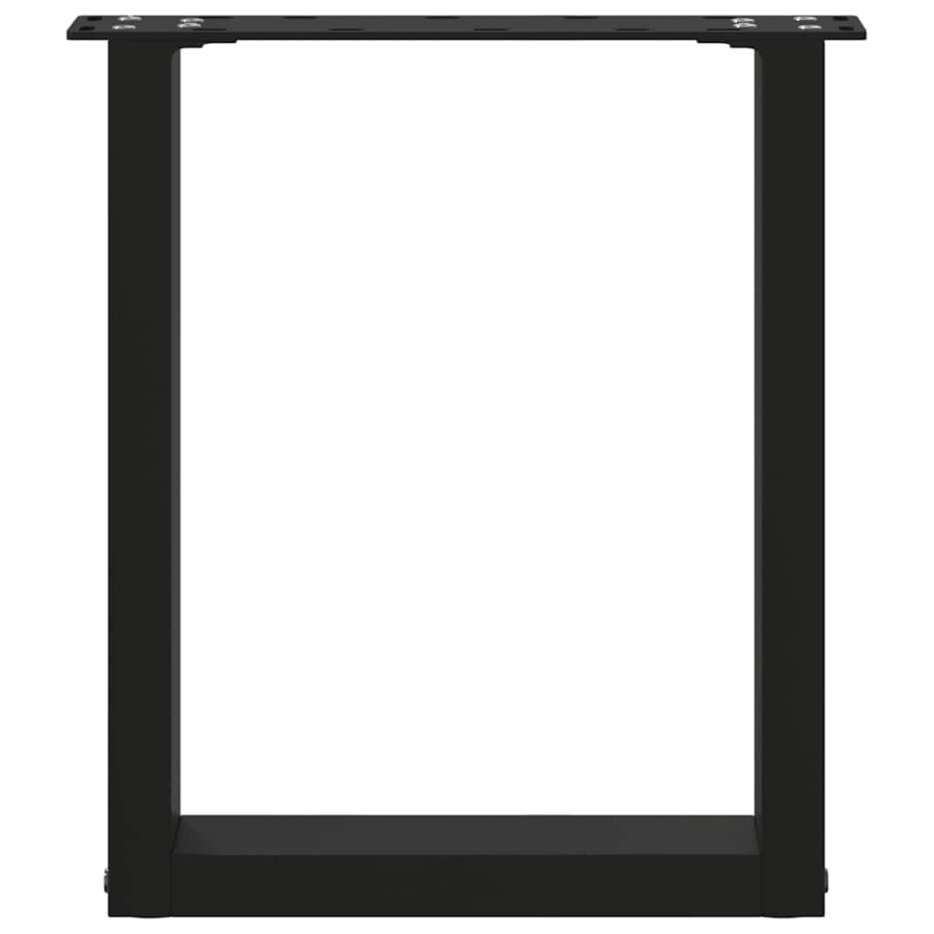 2 db fekete, U alakú acél dohányzóasztal láb 38x(42-43) cm