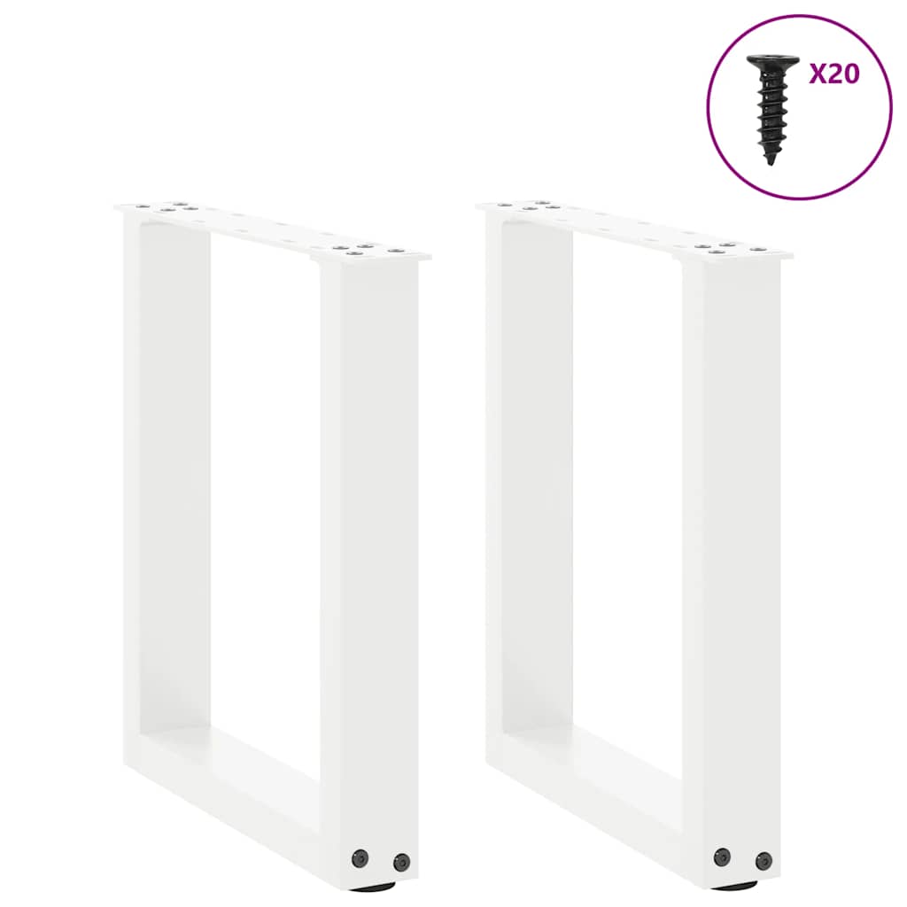 2 db U alakú fehér dohányzóasztal láb 38x(42-43) cm acél