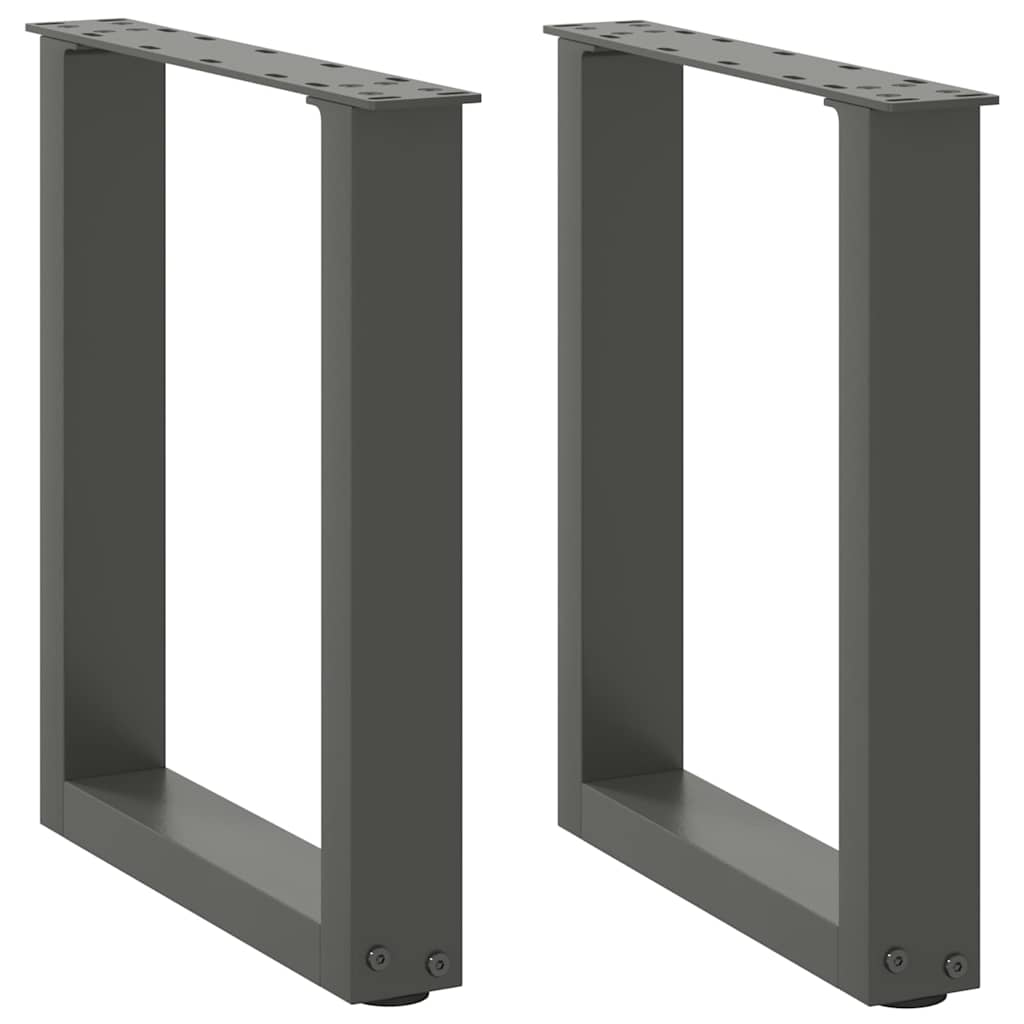 2 db antracitszürke U-alakú acél dohányzóasztal láb 38x(42-43) cm