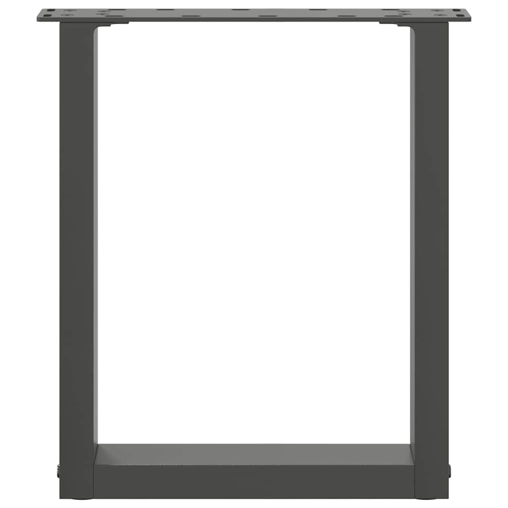 2 db antracitszürke U-alakú acél dohányzóasztal láb 38x(42-43) cm