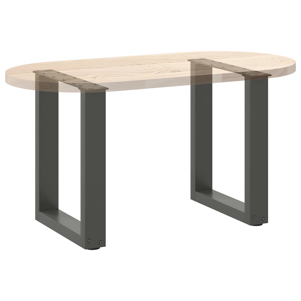 2 db antracitszürke U-alakú acél dohányzóasztal láb 38x(42-43) cm