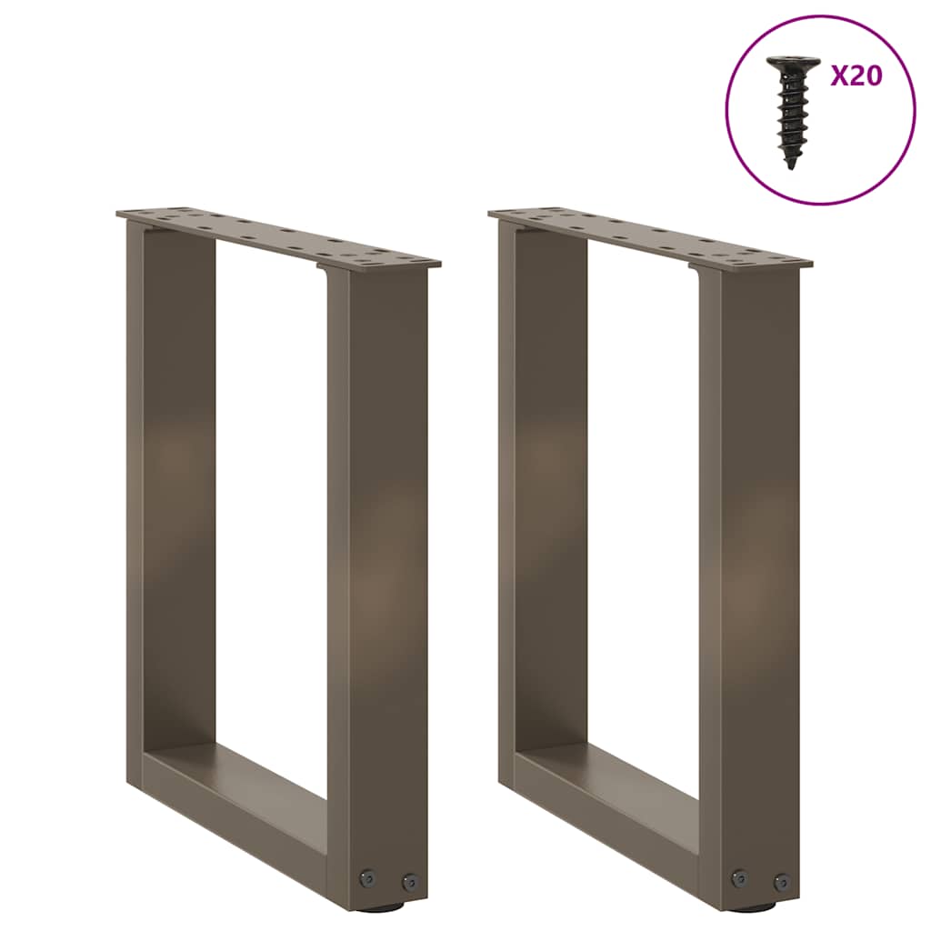 2 db U alakú natúr acél dohányzóasztal láb 38x(42-43) cm