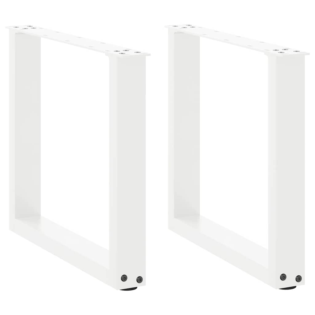 2 db U alakú dohányzóasztal láb fehér 50 x (42-43) cm acél dohányzóasztalhoz