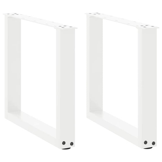 2 db U alakú dohányzóasztal láb fehér 50 x (42-43) cm acél dohányzóasztalhoz