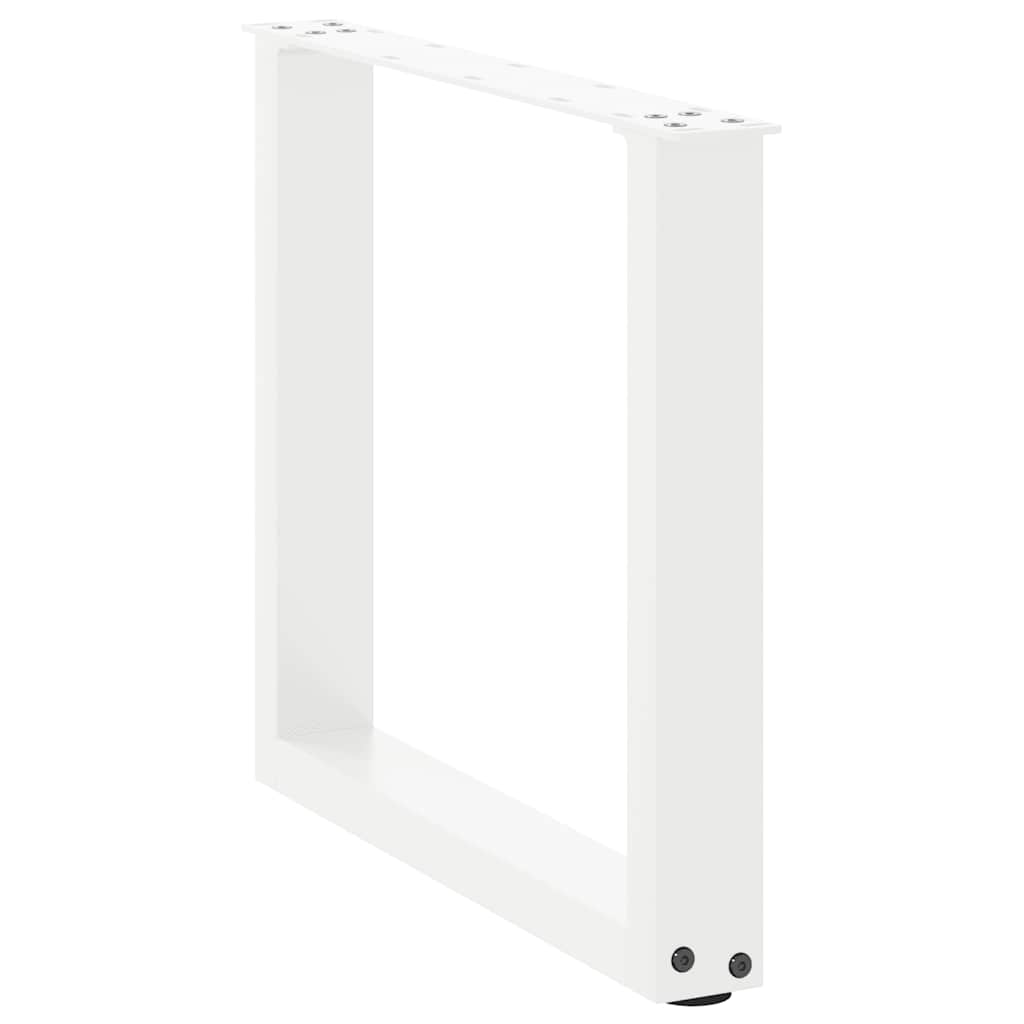 2 db U alakú dohányzóasztal láb fehér 50 x (42-43) cm acél dohányzóasztalhoz