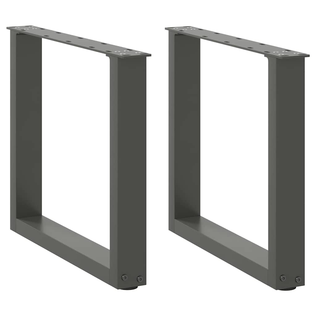 2 db antracitszürke, U alakú acél dohányzóasztal láb 50 x (42-43) cm