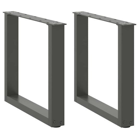 2 db antracitszürke, U alakú acél dohányzóasztal láb 50 x (42-43) cm