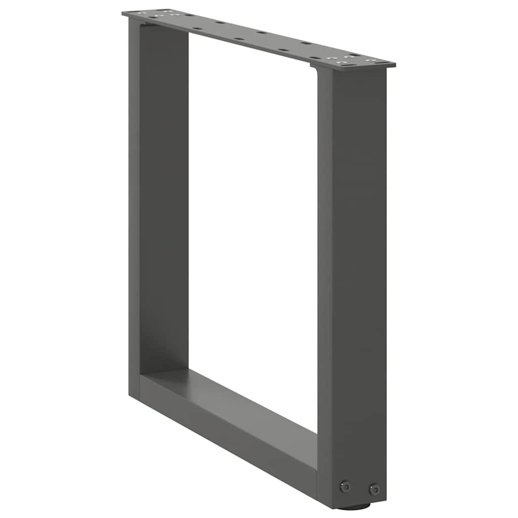 2 db antracitszürke, U alakú acél dohányzóasztal láb 50 x (42-43) cm