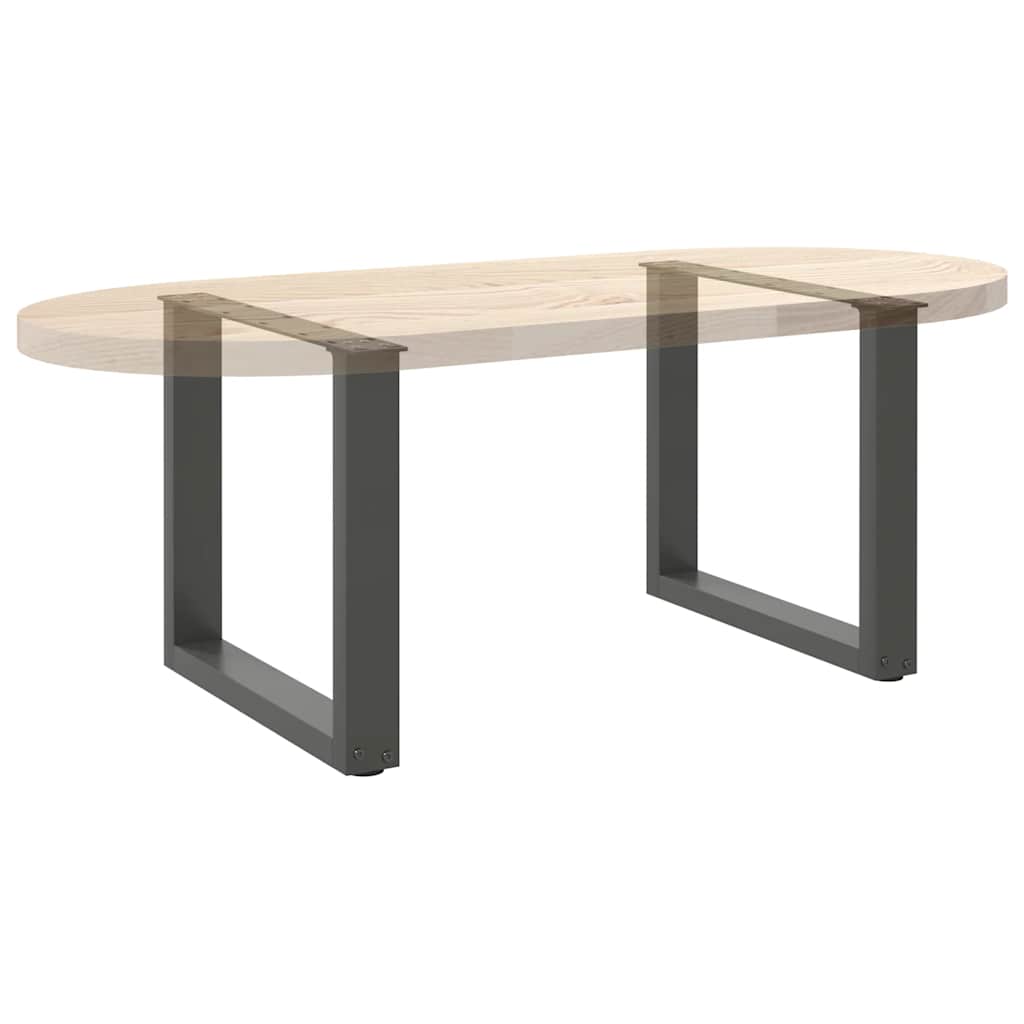 2 db antracitszürke, U alakú acél dohányzóasztal láb 50 x (42-43) cm