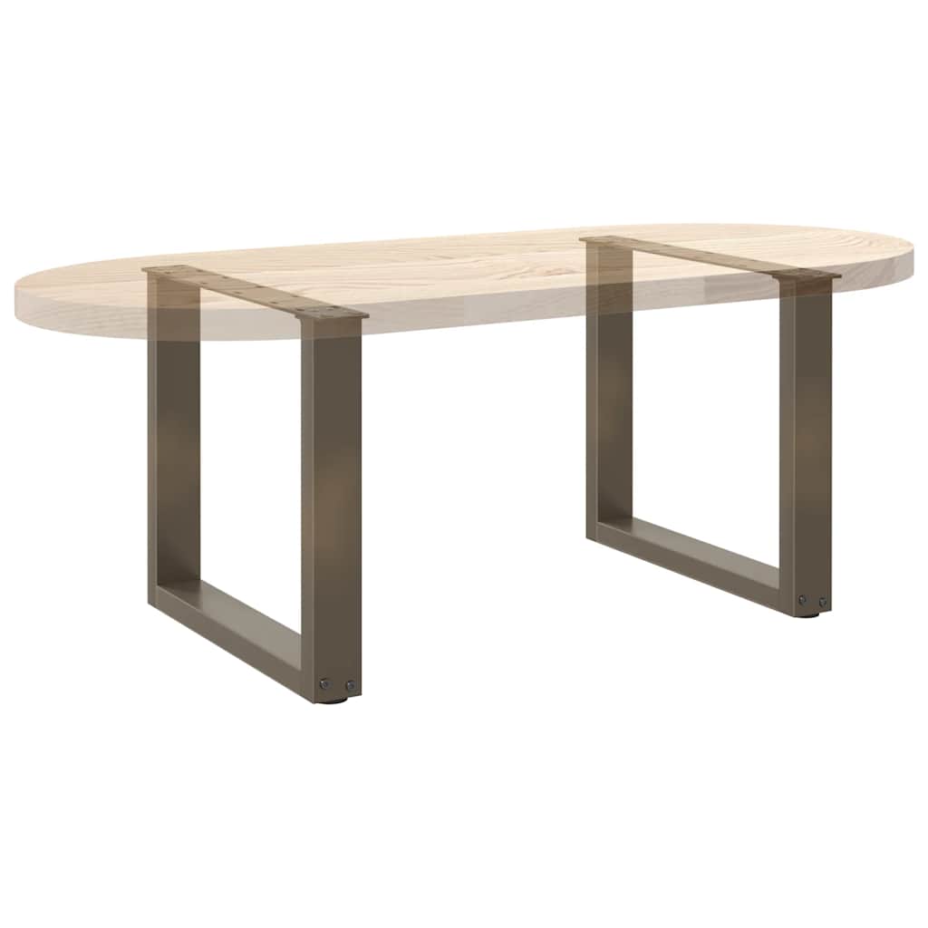 2 db U alakú natúr acél dohányzóasztal láb 50x(42-43) cm