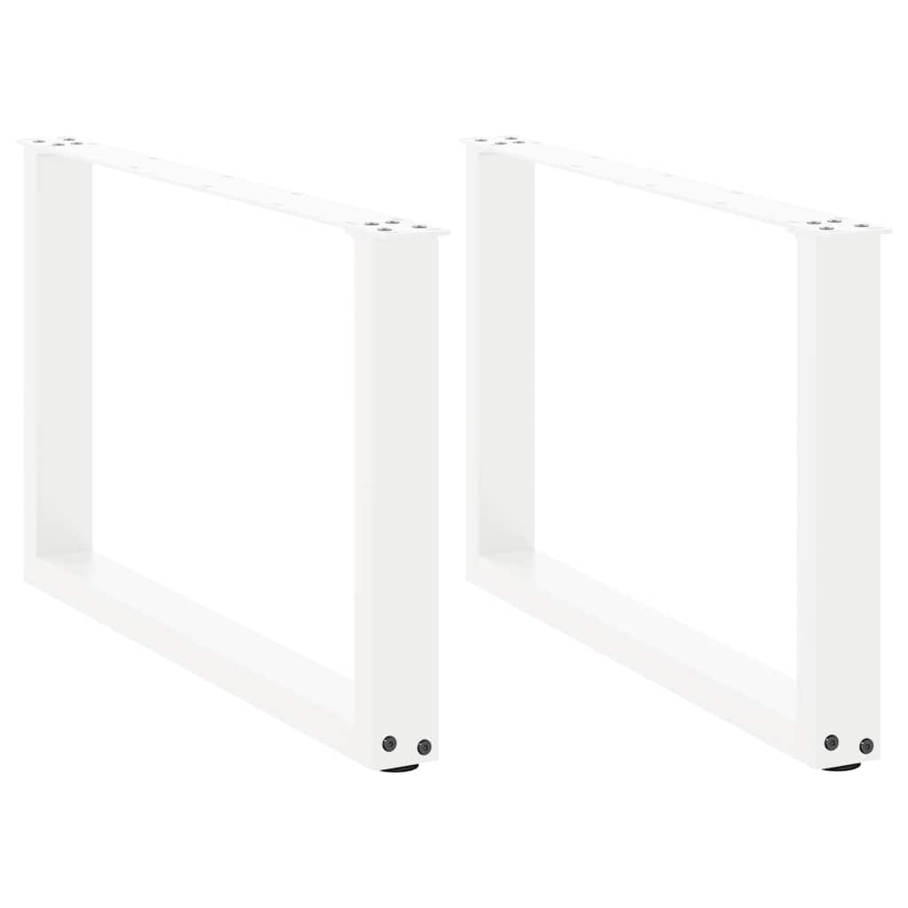 2 db U alakú dohányzóasztal láb fehér 60 x (42-43) cm acél dohányzóasztal láb