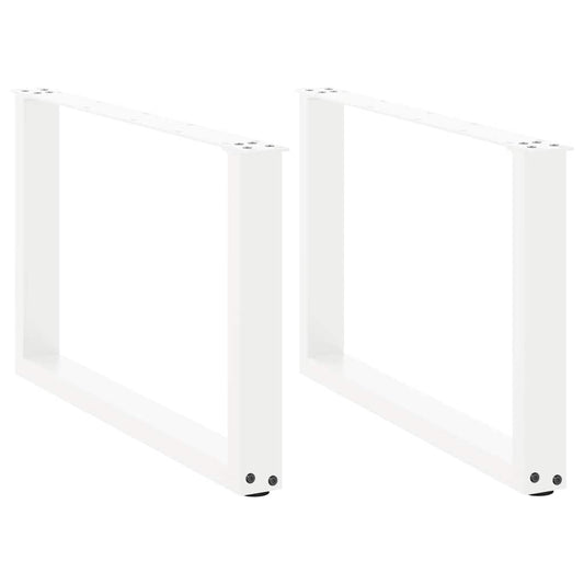 2 db U alakú dohányzóasztal láb fehér 60 x (42-43) cm acél dohányzóasztal láb
