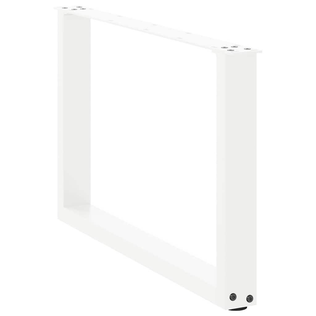 2 db U alakú dohányzóasztal láb fehér 60 x (42-43) cm acél dohányzóasztal láb