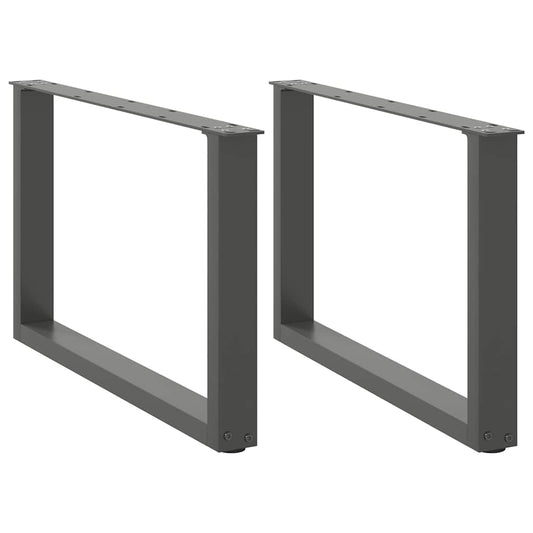2 db antracitszürke, U alakú acél dohányzóasztal láb 60 x (42-43) cm