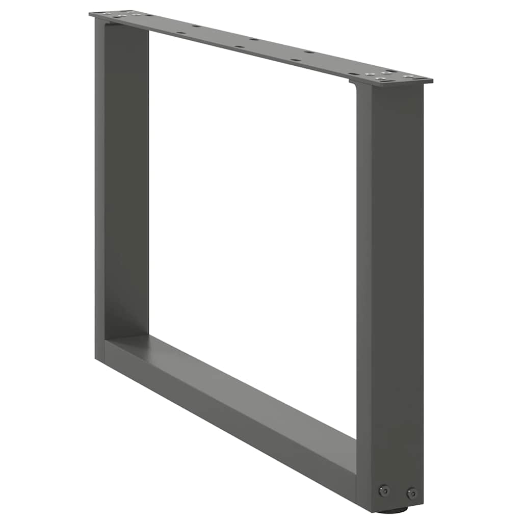 2 db antracitszürke, U alakú acél dohányzóasztal láb 60 x (42-43) cm