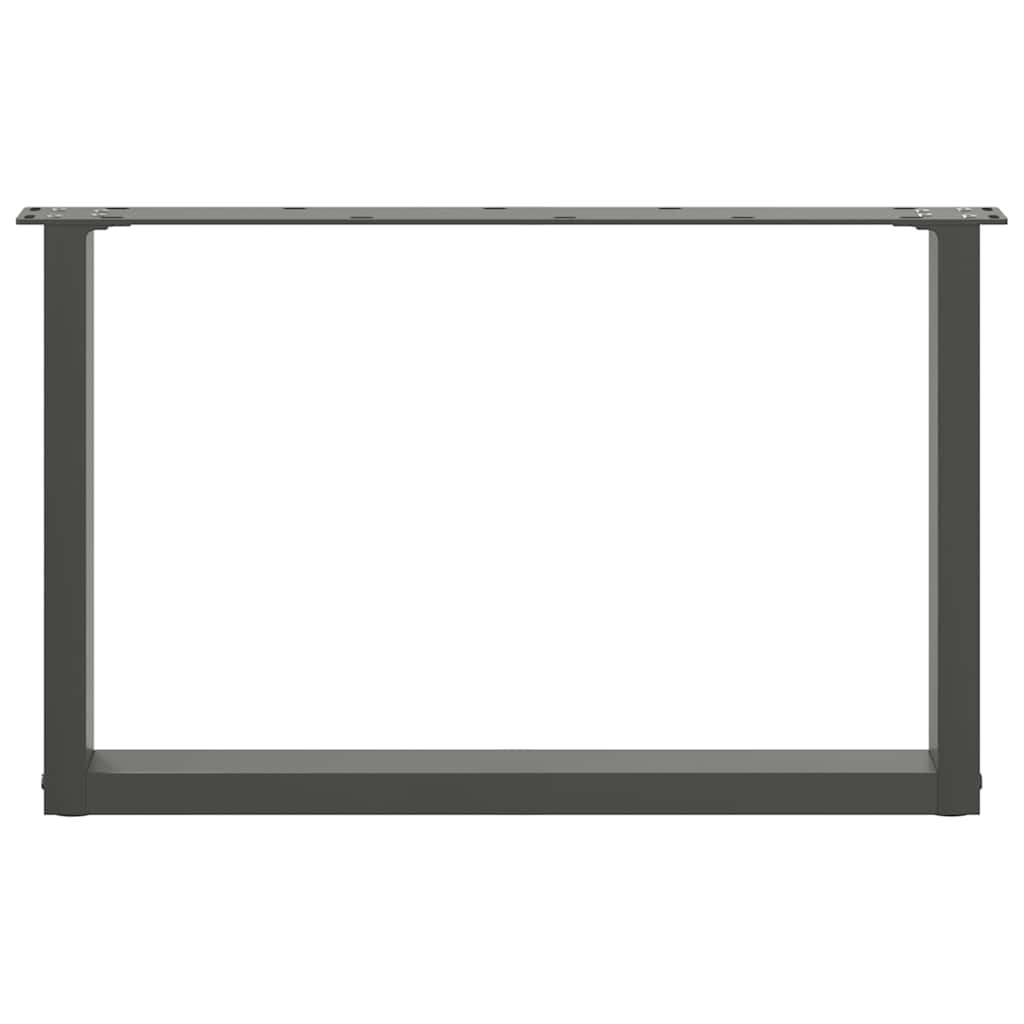 2 db antracitszürke, U alakú acél dohányzóasztal láb 60 x (42-43) cm