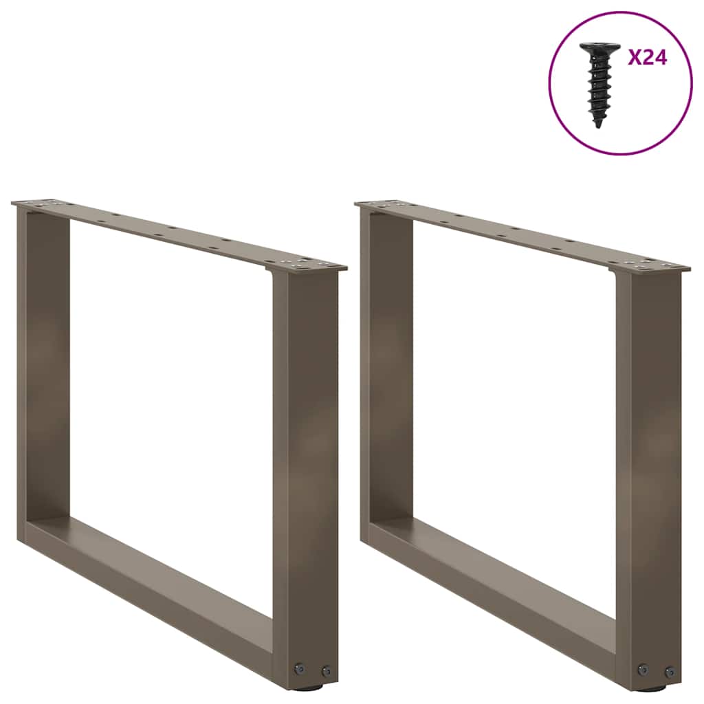 2 db U alakú natúr acél dohányzóasztal láb 60x(42-43) cm