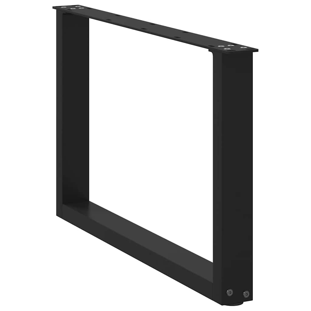 2 db U alakú dohányzóasztal láb fekete 70 x (42-43) cm acél dohányzóasztal láb
