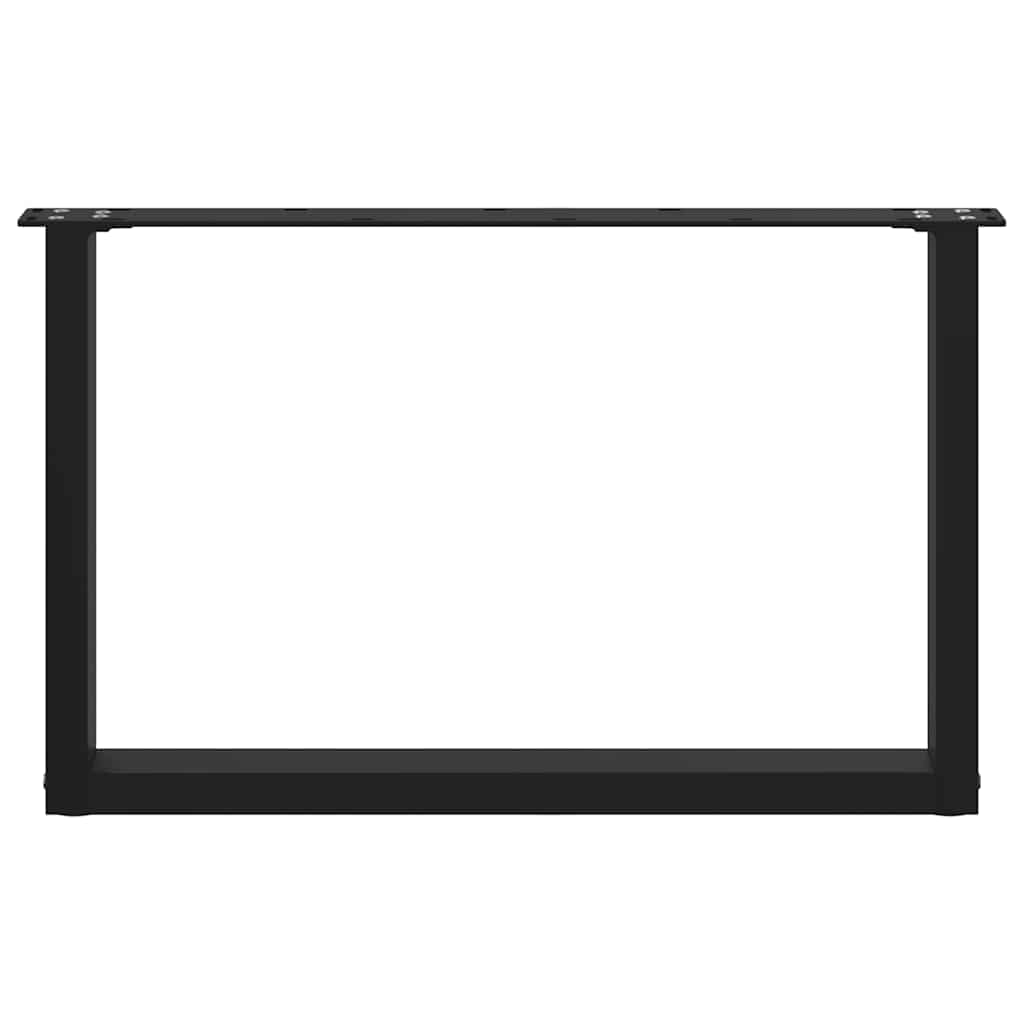 2 db U alakú dohányzóasztal láb fekete 70 x (42-43) cm acél dohányzóasztal láb
