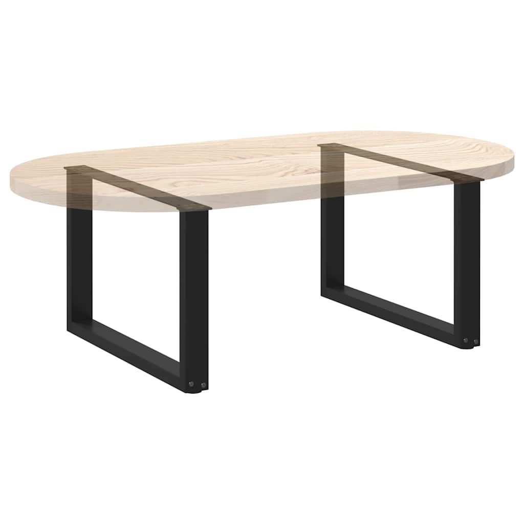 2 db U alakú dohányzóasztal láb fekete 70 x (42-43) cm acél dohányzóasztal láb