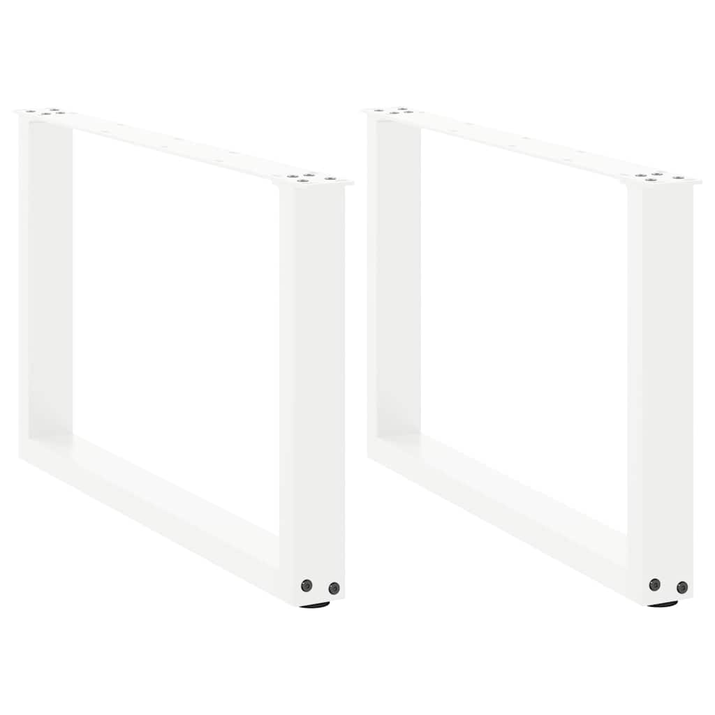 2 db U alakú dohányzóasztal láb fehér 70 x (42-43) cm acél