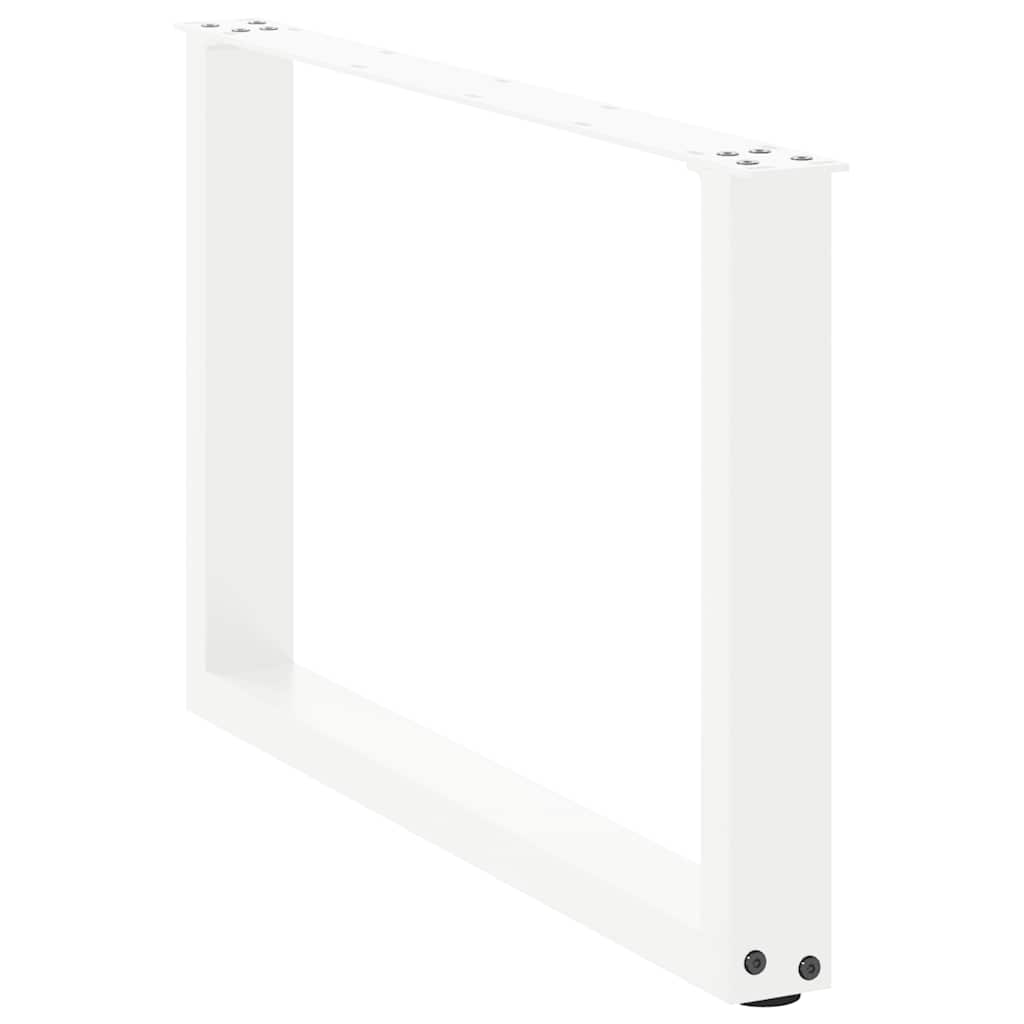 2 db U alakú dohányzóasztal láb fehér 70 x (42-43) cm acél