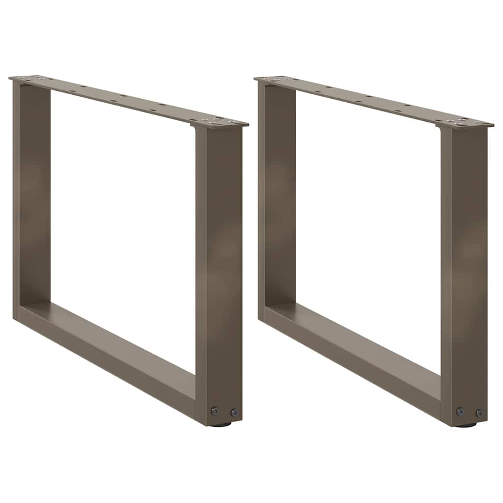 2 db U alakú natúr acél dohányzóasztal láb 70 x (42-43) cm