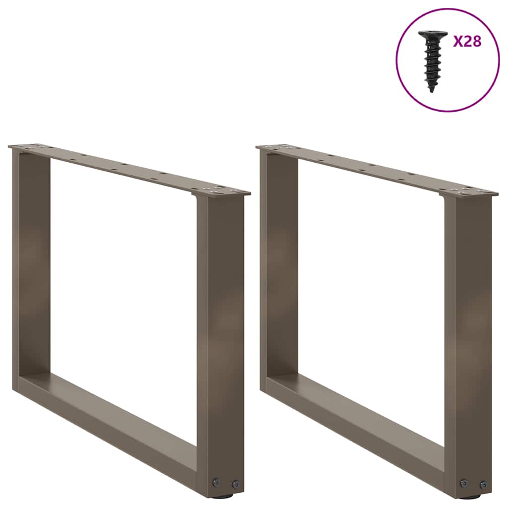 2 db U alakú natúr acél dohányzóasztal láb 70 x (42-43) cm