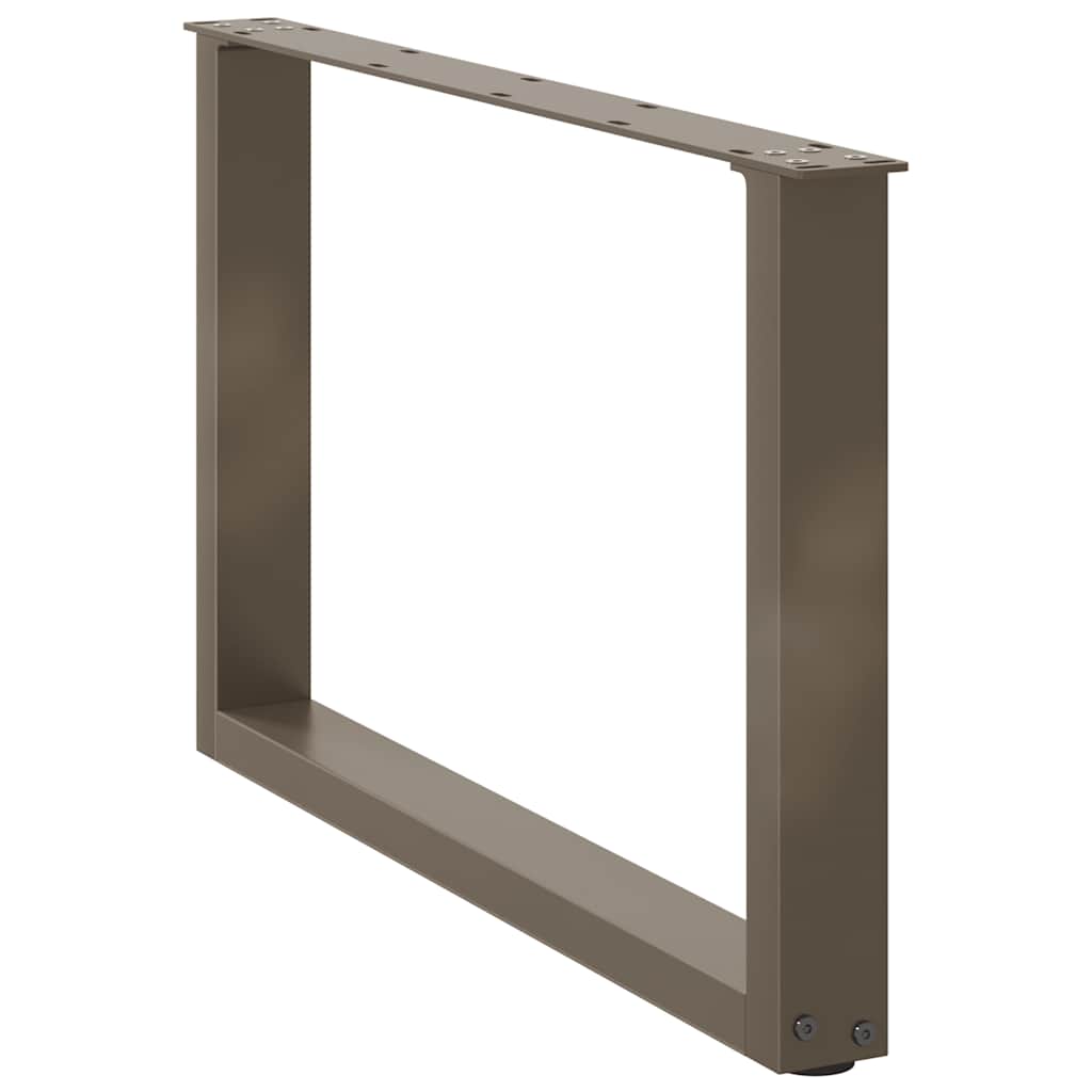 2 db U alakú natúr acél dohányzóasztal láb 70 x (42-43) cm