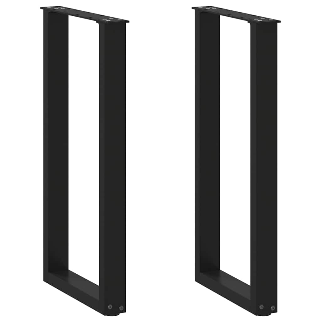 2 db fekete, U alakú acél konzolasztal láb 38 x (72-73) cm