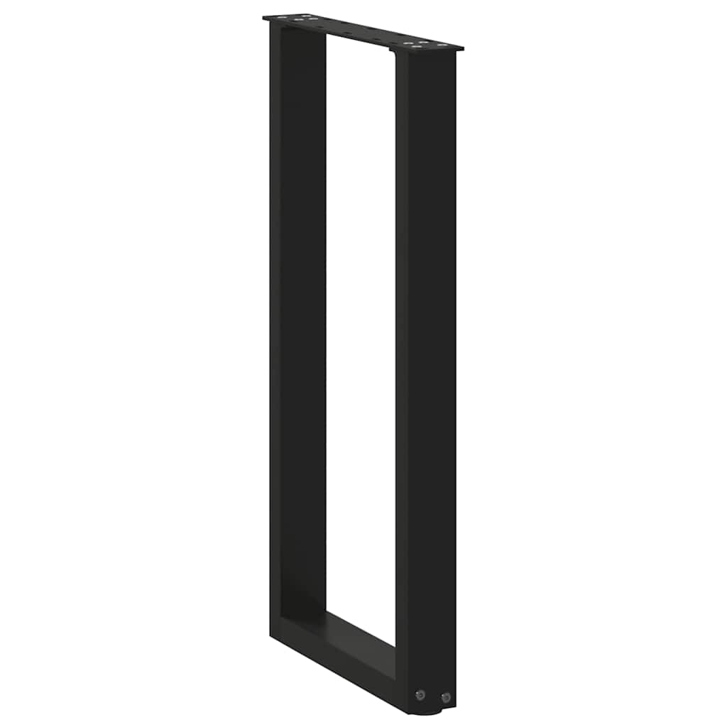 2 db fekete, U alakú acél konzolasztal láb 38 x (72-73) cm