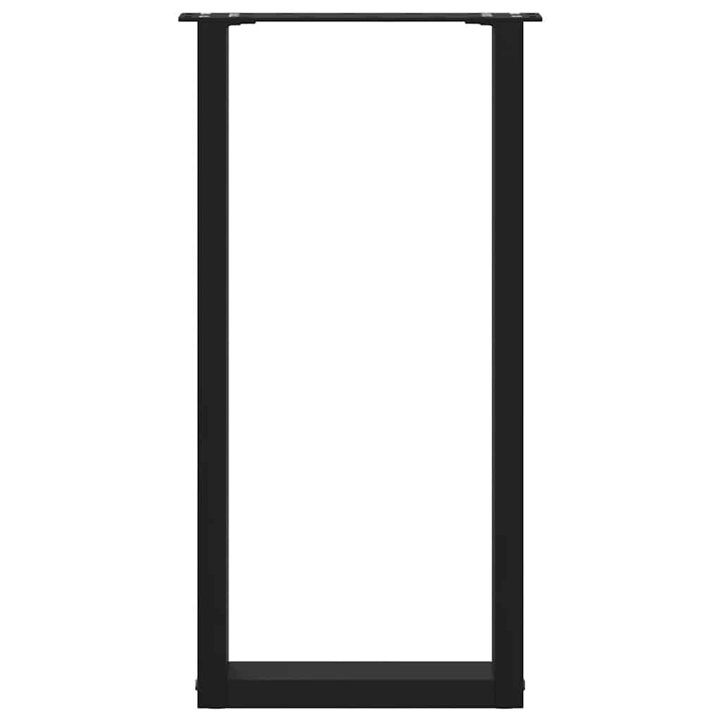 2 db fekete, U alakú acél konzolasztal láb 38 x (72-73) cm