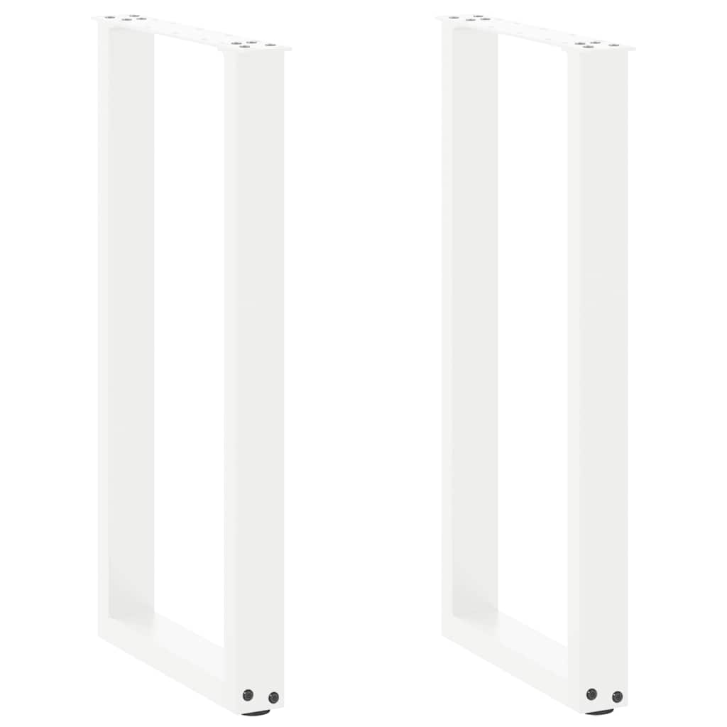 2 db fehér, U alakú acél konzolasztal láb 38x(72-73) cm
