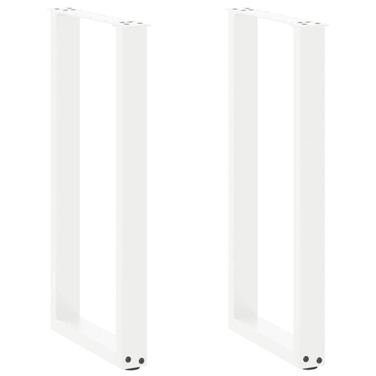 2 db fehér, U alakú acél konzolasztal láb 38x(72-73) cm