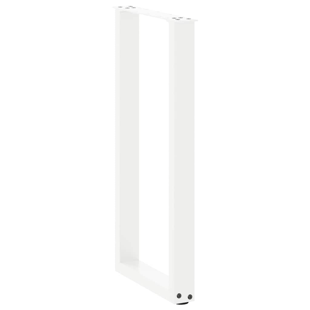 2 db fehér, U alakú acél konzolasztal láb 38x(72-73) cm