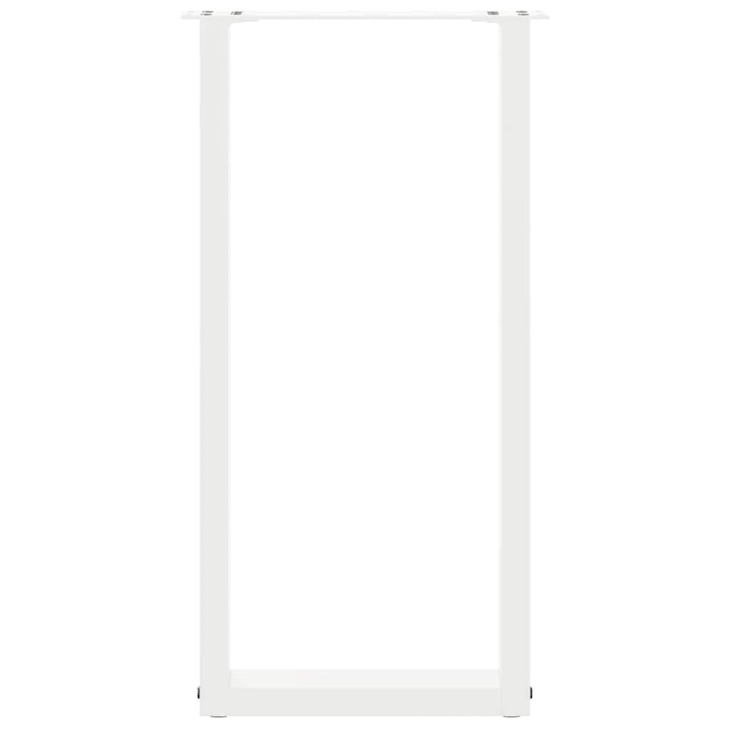 2 db fehér, U alakú acél konzolasztal láb 38x(72-73) cm
