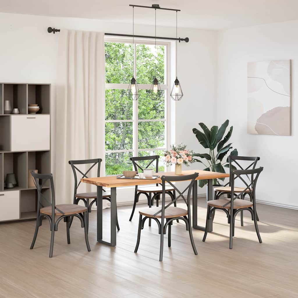 2 db antracitszürke U-alakú acél konzolasztal láb 38x(72-73) cm