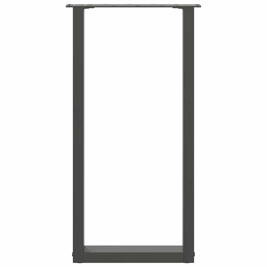 2 db antracitszürke U-alakú acél konzolasztal láb 38x(72-73) cm