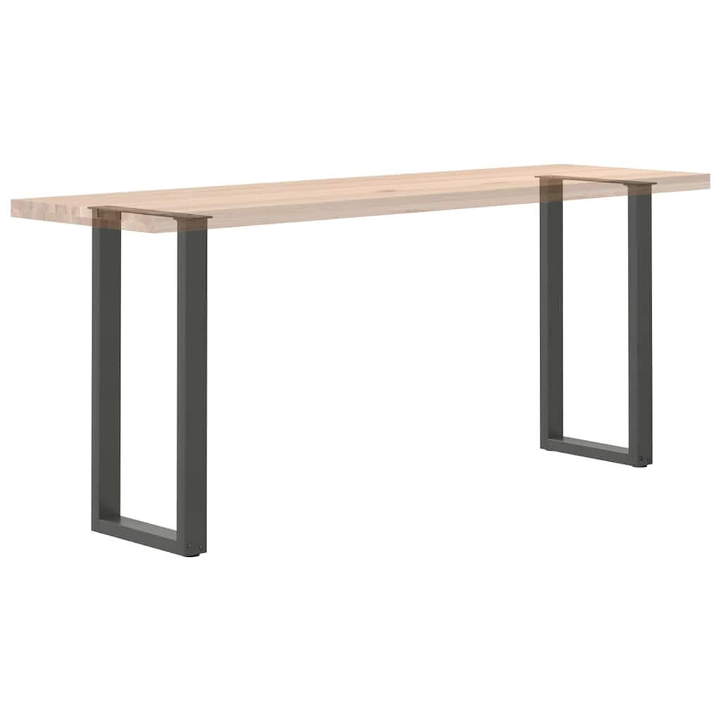 2 db antracitszürke U-alakú acél konzolasztal láb 38x(72-73) cm