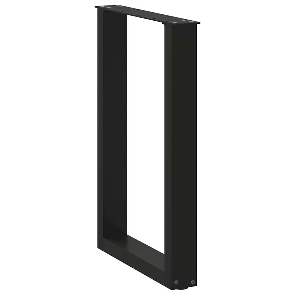 2 db U alakú étkezőasztal láb fekete acélból 50 x (72-73) cm
