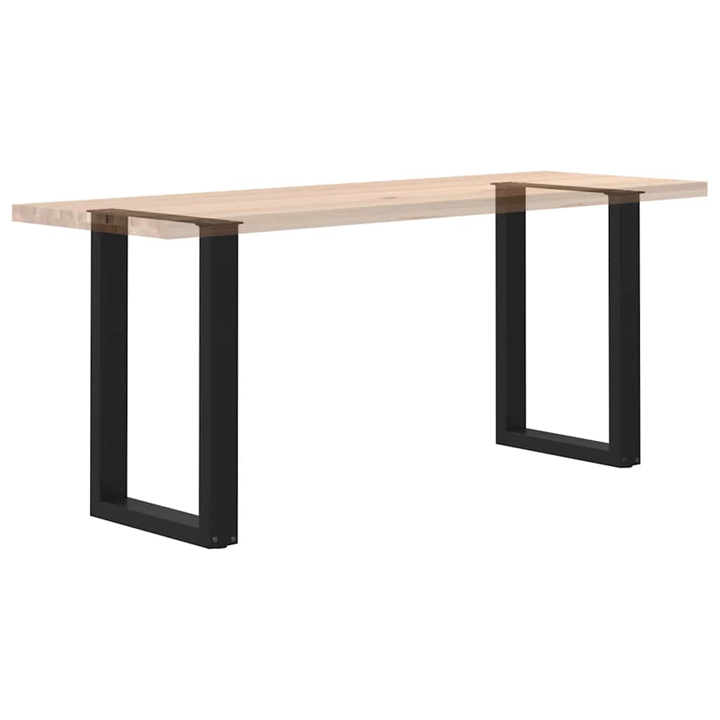 2 db U alakú étkezőasztal láb fekete acélból 50 x (72-73) cm