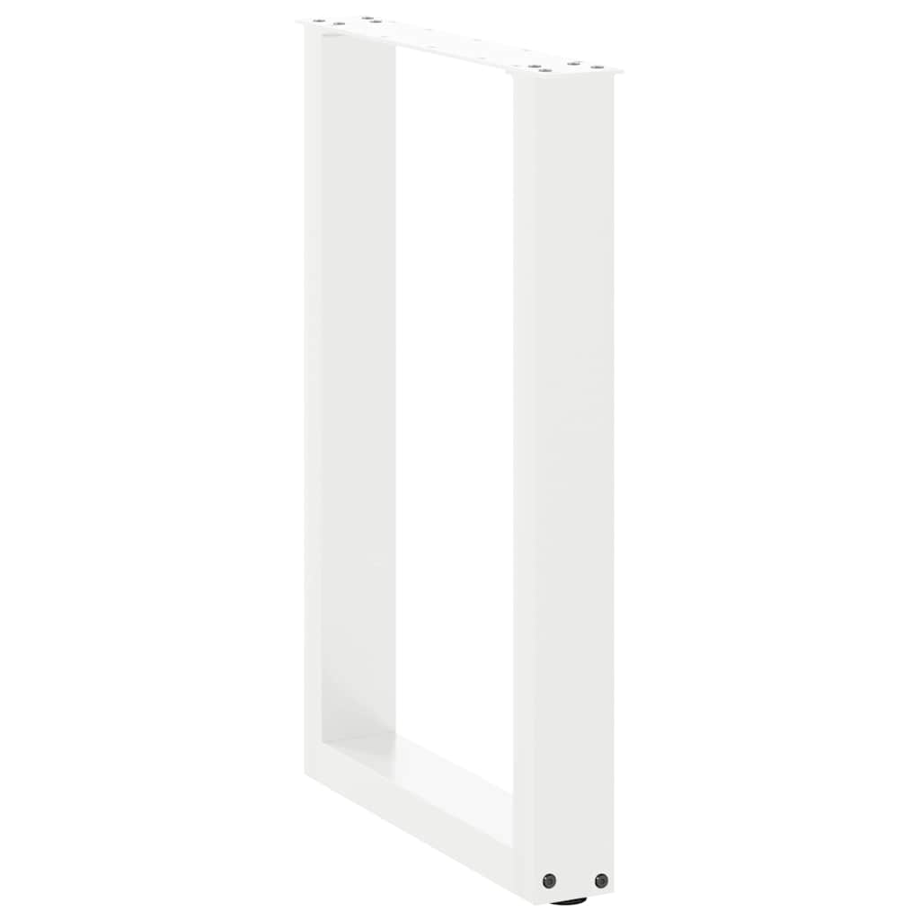 2 db U alakú étkezőasztal láb fehér 50 x (72-73) cm acél étkezőasztal láb