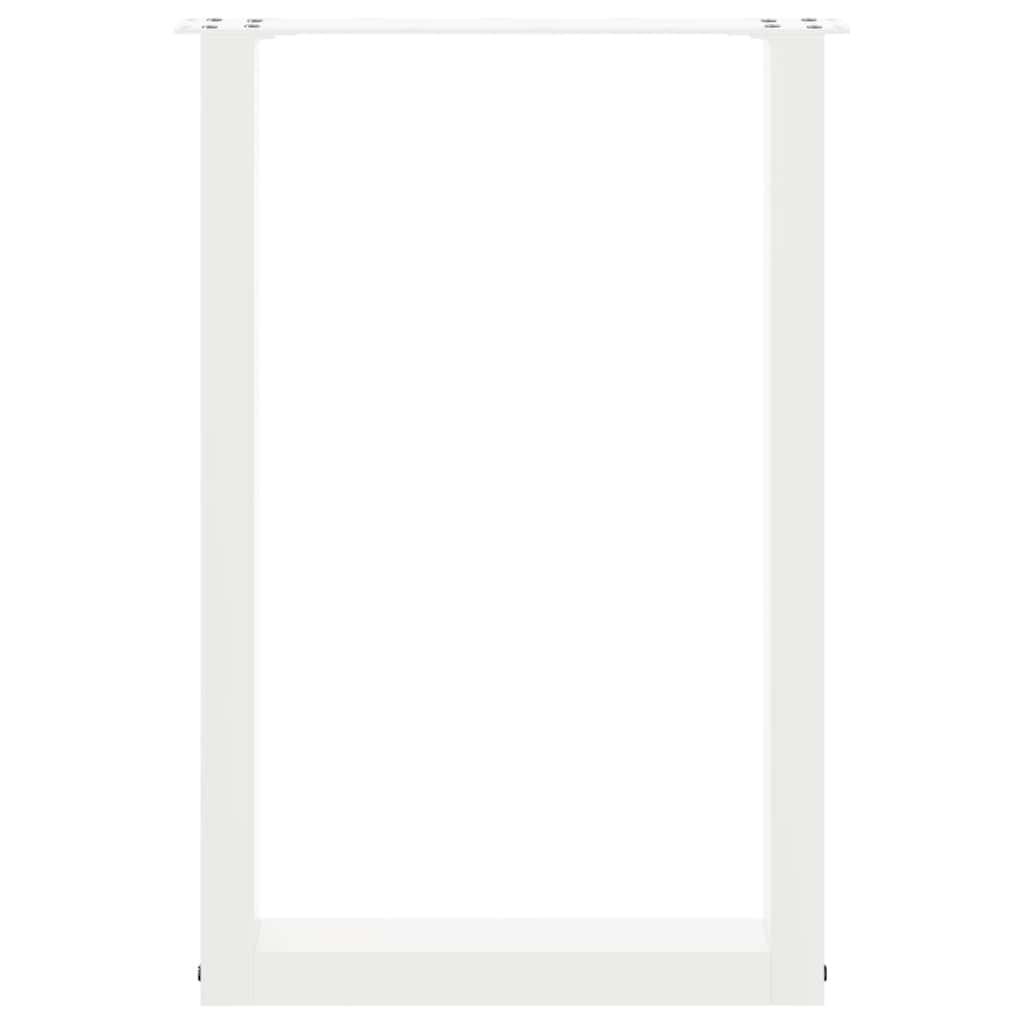 2 db U alakú étkezőasztal láb fehér 50 x (72-73) cm acél étkezőasztal láb