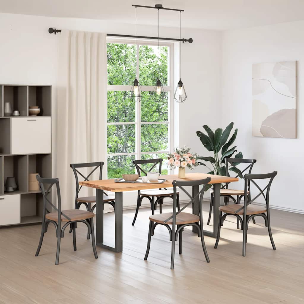 2 db antracitszürke, U alakú acél étkezőasztal láb 50 x (72-73) cm