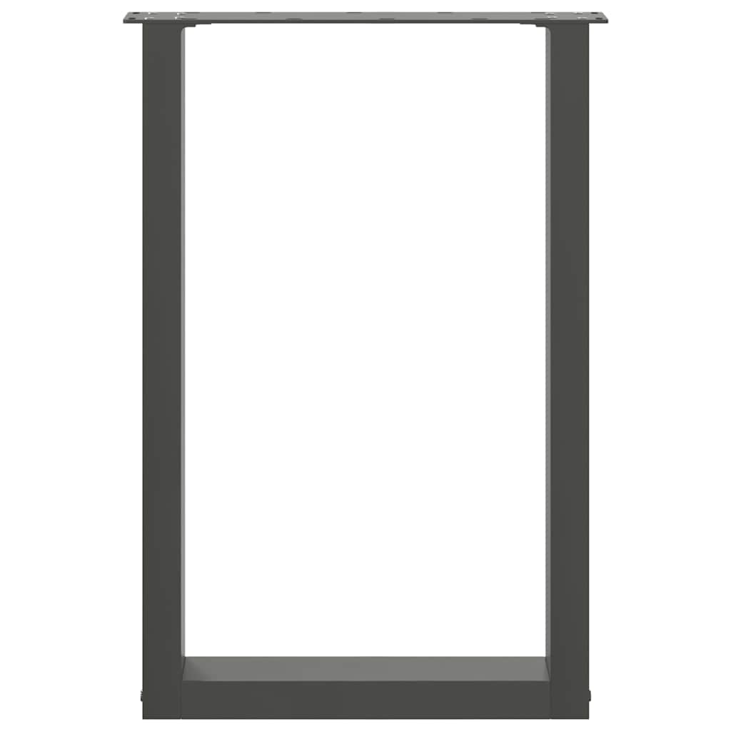2 db antracitszürke, U alakú acél étkezőasztal láb 50 x (72-73) cm
